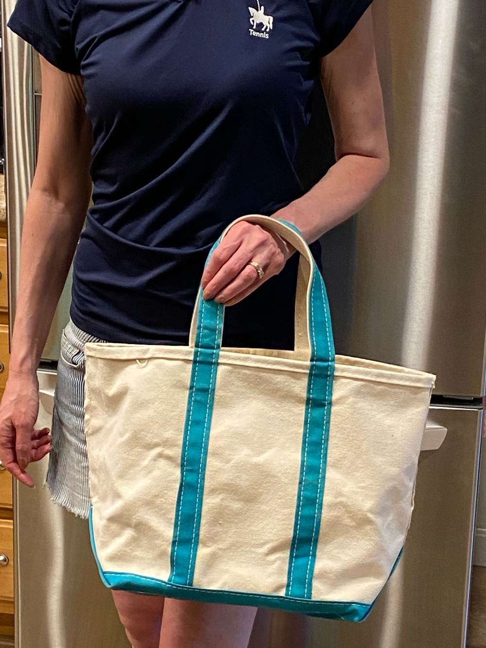 Vintage L.L.Bean BOAT AND TOTE Canvas Medium Freeport Maine FLAWS No Monogram - Picture 3 of 17